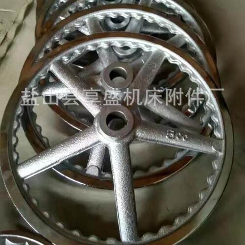 机床手轮-20寸铸铁圆形手轮电镀波纹镀铬手轮M8M10M12内丝手轮