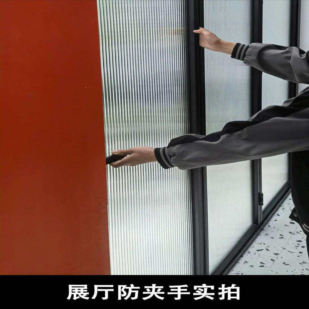 极窄防夹手折叠门铝合金边框卫生间厕所厨房客厅玻璃推拉谷仓移门