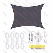 遮阳篷挡雨天幕 户外遮阳布 4米防水方形遮阳帆配件套装