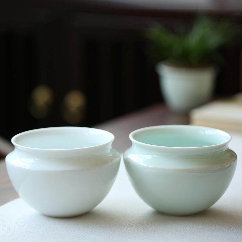 德化陶瓷茶洗玉泥白瓷影青建水中式茶具洗茶碗茶渣废水缸茶道配件