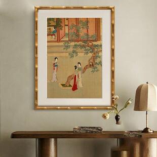 宫春晓法式中国客厅复古装饰画小众玄关餐厅国画中式古风书房挂画