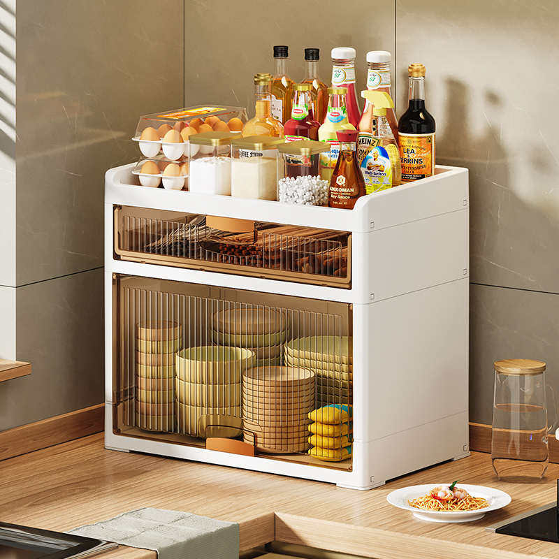 收纳柜客厅零食收纳柜五斗柜木盖床头柜抽屉厨房碗碟多功能折叠柜,收纳整理,收纳柜,淘宝优惠券,粉丝福利购,淘宝优惠卷