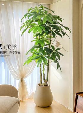 发财树彷真绿色植物高端轻奢感客厅装饰大型落地室内盆栽假树彷生