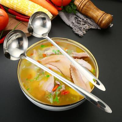 Household Stainless Steel Oil Skimmer, Soup Ladle with Oil F