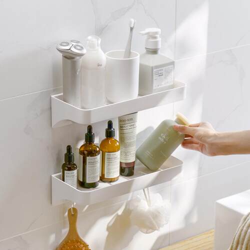 Bathroom storage rack, no-drilling wall-mounted organizer, s