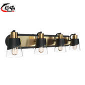 黑金浴室壁灯镜前灯斜边和透明玻璃灯罩床头壁灯新款 Vanity