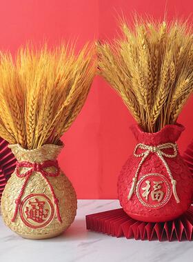 装饰品乔迁福袋树脂花瓶装饰摆件