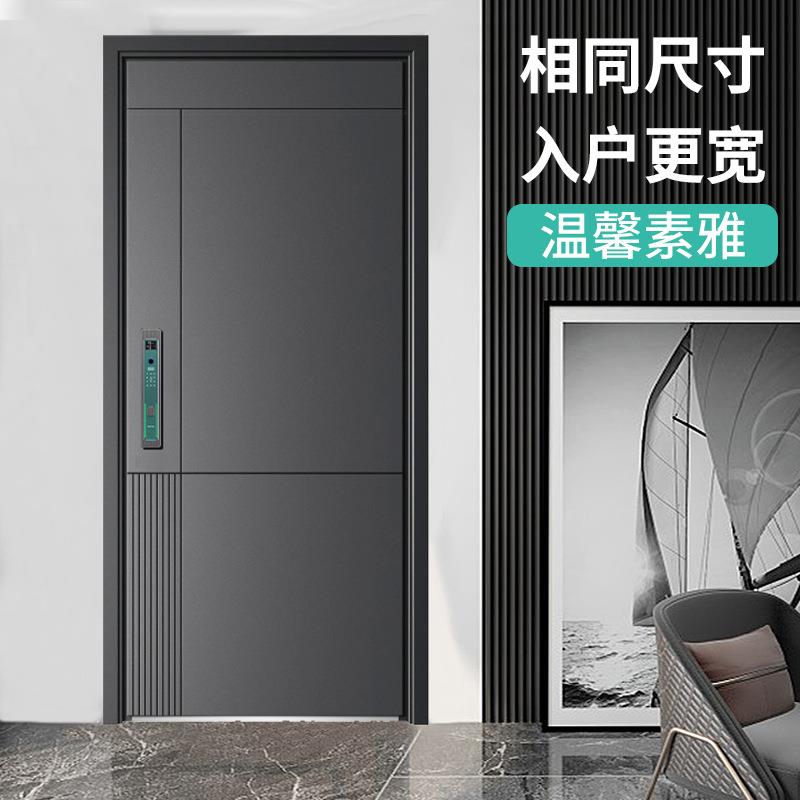 甲级防盗门进户门子母门双开双门入户门家用锌合金内开隔音钢质门图片