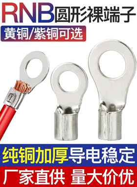 Rnb1.25/3/5/6/8/12圆形端子铜连接器铜线耳铜国标冷压裸头