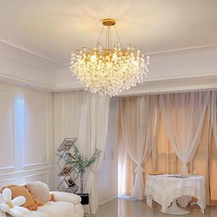 新款 卧 晶灯具客厅吊灯创意465术约现代轻奢艺金水钱树简灯具法式