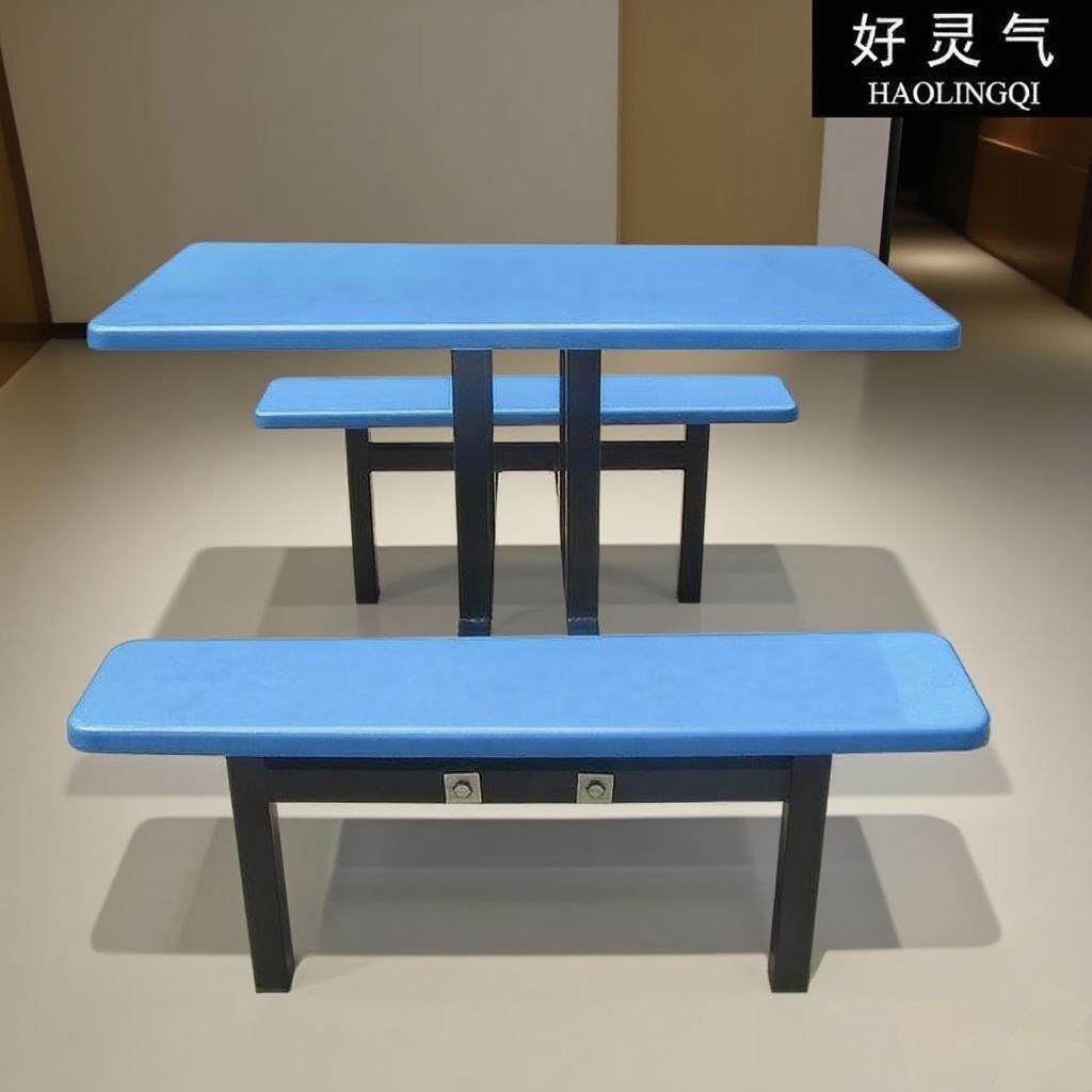 工厂不锈钢食堂餐桌椅公司员工饭堂餐桌学校饭厅连身食堂餐桌包邮