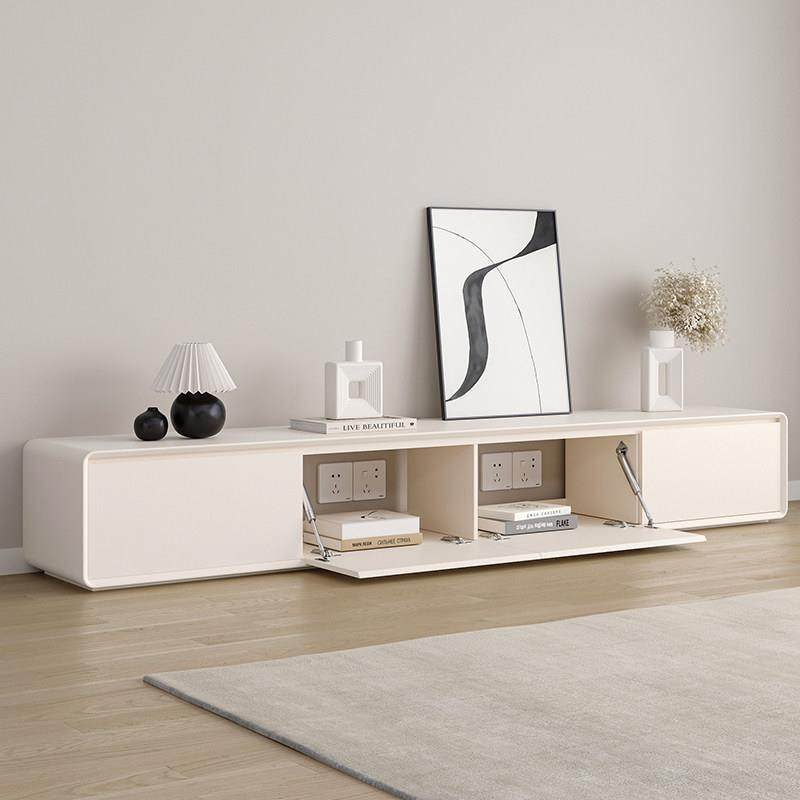 奶油风烤漆实木电视柜现代简约圆角小户型30cm极窄落地电视机柜,住宅家具,电视柜,淘宝优惠券,粉丝福利购,淘宝优惠卷