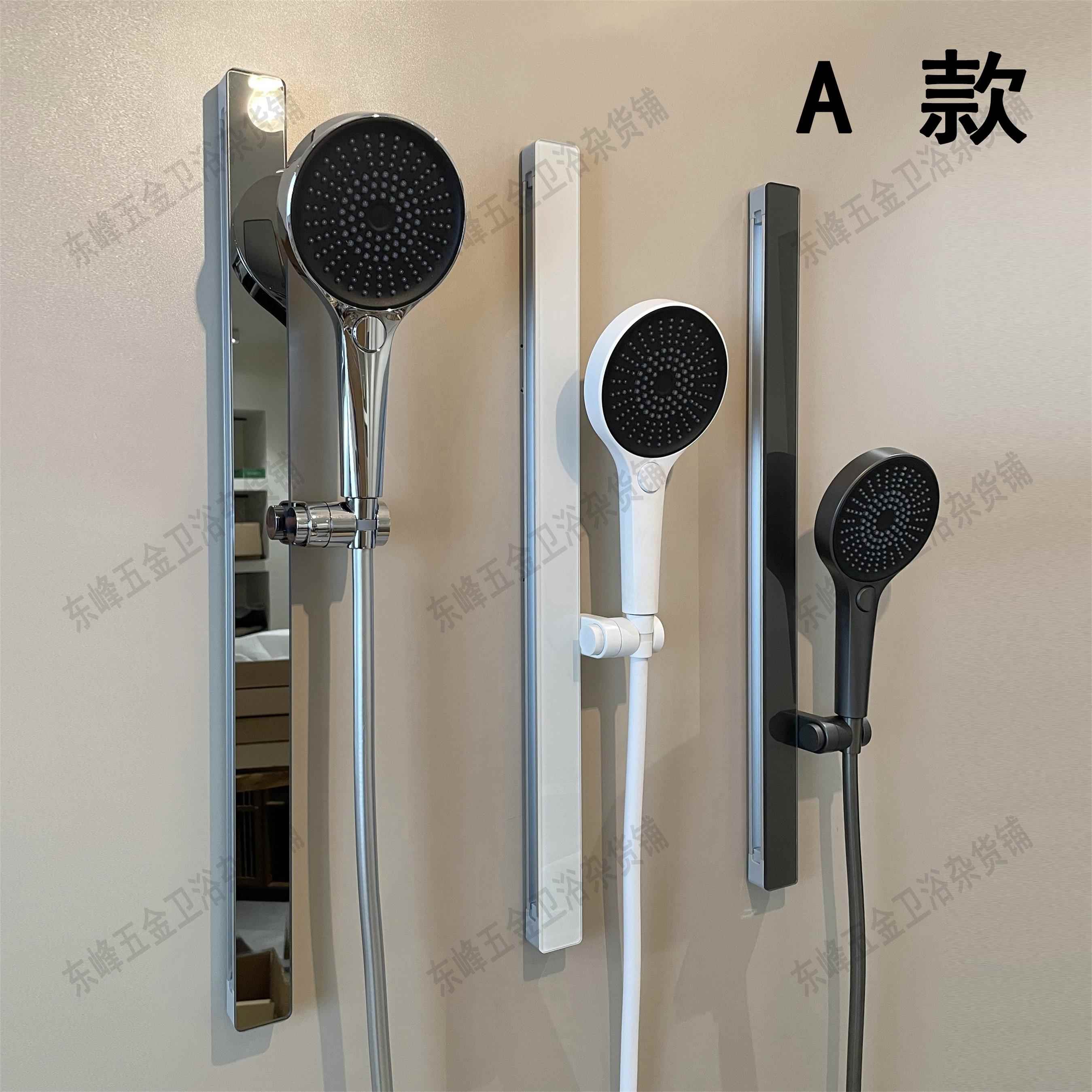 方形铝合金玻璃升降杆淋浴配件花洒支架浴室喷头可升降调节固定杆