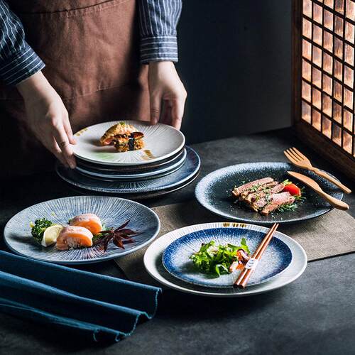 Japanese ceramic plates dish tray disc tableware set 盘子