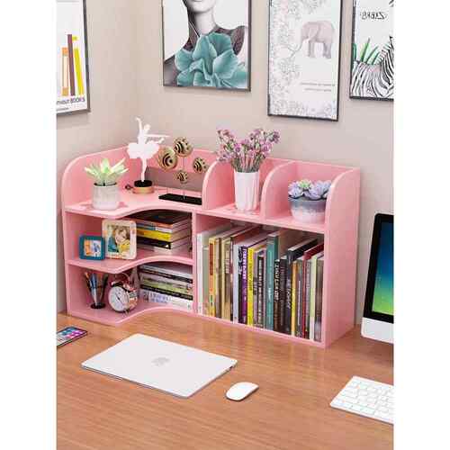 小多层简易儿TM022童书桌桌面书架整理收上置物架10约办简公室L学