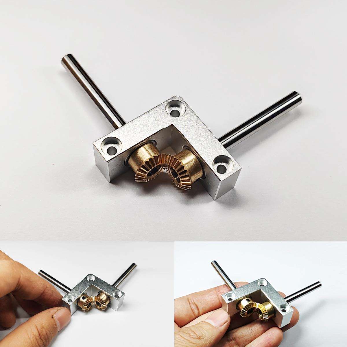 4/5mm迷你直角转角器 小型90度1:1齿轮箱 伞齿轮换向器模型传动箱