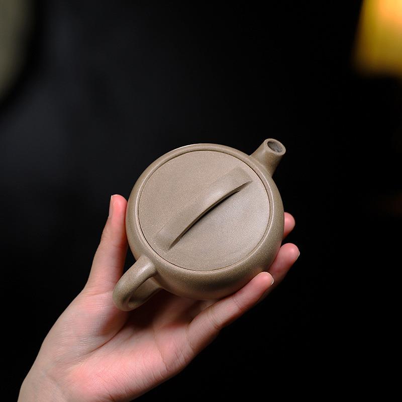 宜兴厂家茶壶大口汉瓦紫砂壶原矿青灰段泥料全手工泡茶壶茶具