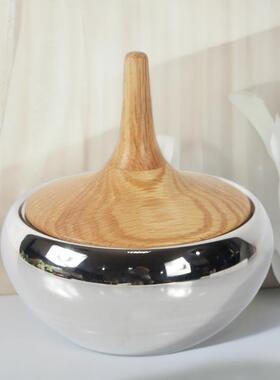 简约家居茶几不锈钢糖果罐储物罐摆件家用干果罐软装饰品
