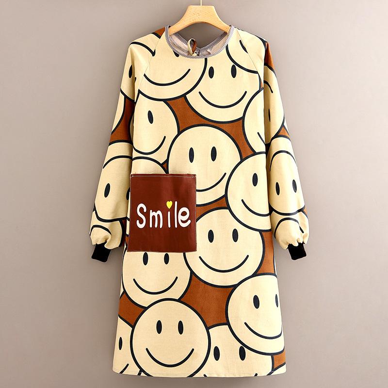 工作服长袖围裙厨房可爱围裙套装