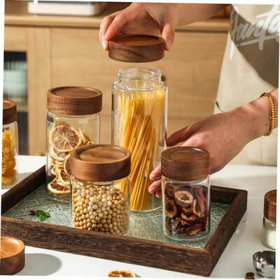 kitchen food glass storage container box can tee bottle pot