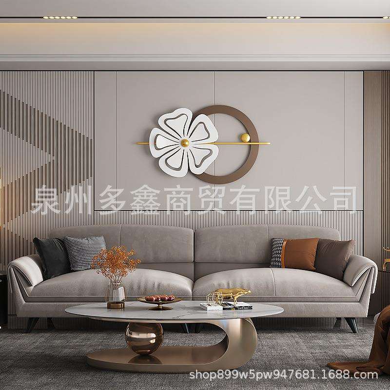 金属铁艺壁饰轻奢艺术装饰品挂件现代创意客厅沙发墙面壁挂带灯