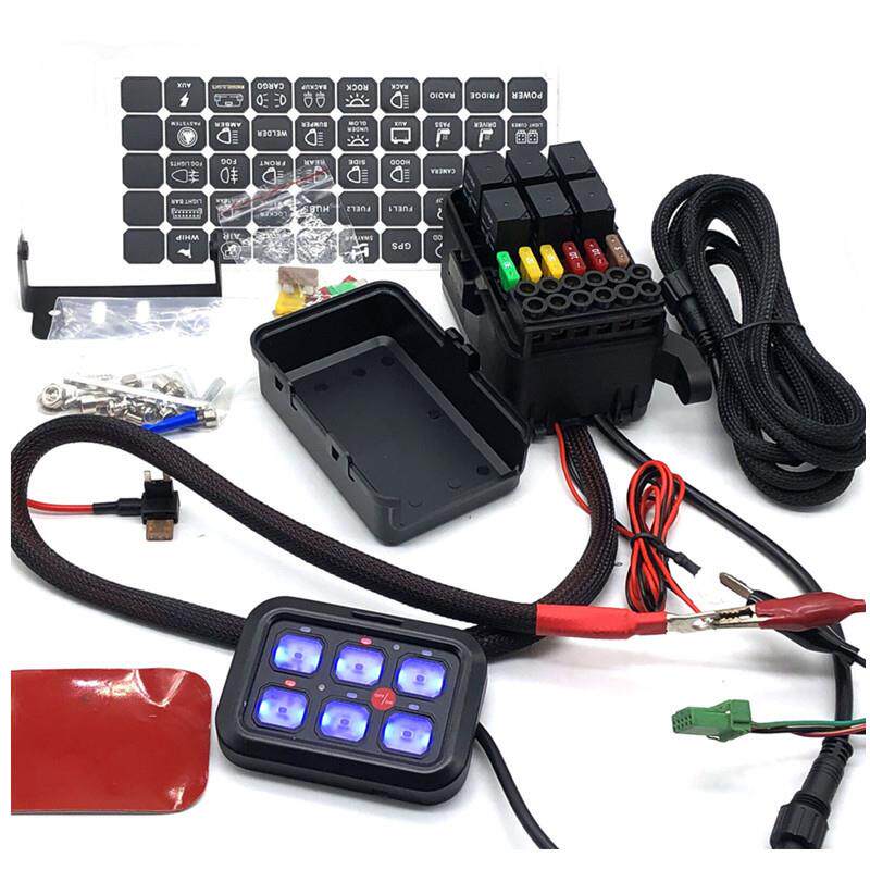 车载6位开关面板 触摸光感调节器控制盒箱线束适牧马人吉普越野车