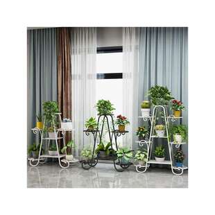 客厅高级花架轻奢高级感子落地式置物架室内阳台户外庭院多层植物