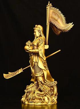 新款直销黄铜关公摆件九龙关公像家居客厅商铺武财神关公像供奉神