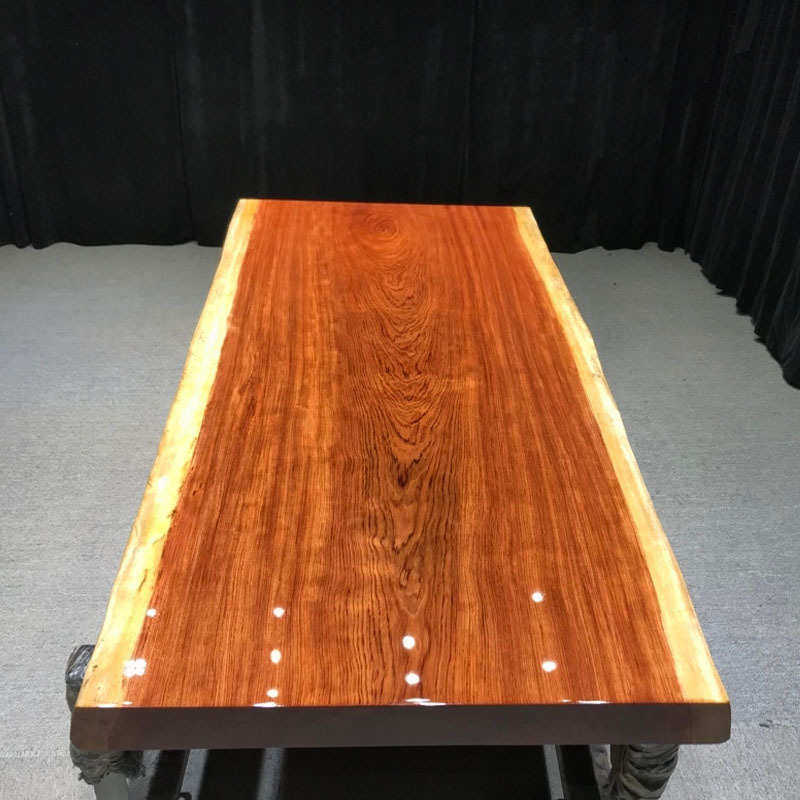 桌新红木实木黄花梨中式长形巴花原木非洲接待酒店会议桌餐桌大板