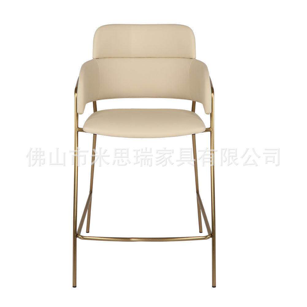 脚凳北欧休闲铁艺咖啡厅靠背金属酒吧椅家用简约吧台凳餐厅餐椅
