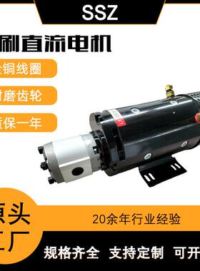 铄世哲电机24V3W液压直流电机带齿轮泵高转速高空作业励磁马达
