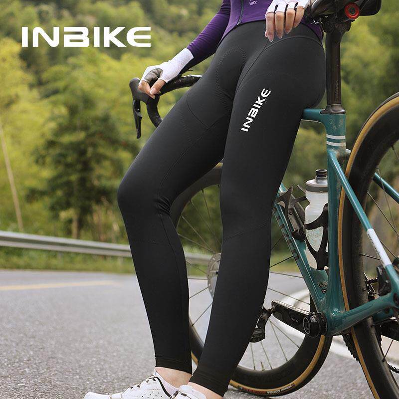 inbike秋冬季抓绒保暖骑行裤女士专业自行车公路车长裤加绒单车裤