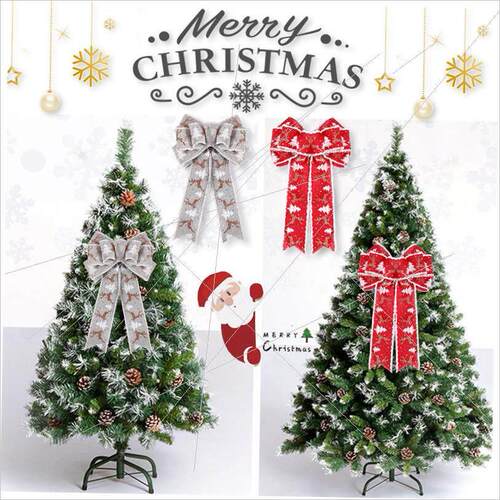 Fine linen plaid Christmas bow pendant decorative bow蝴蝶结
