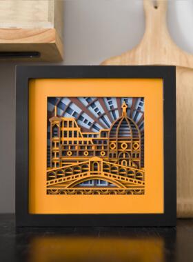 梯木叠雕 北欧轻奢桌面装饰摆饰创意ins礼品手工制作现代简约摆设