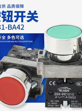 BA31-BA42平头按钮 锌合金铁件铜点圆形平头按钮开关