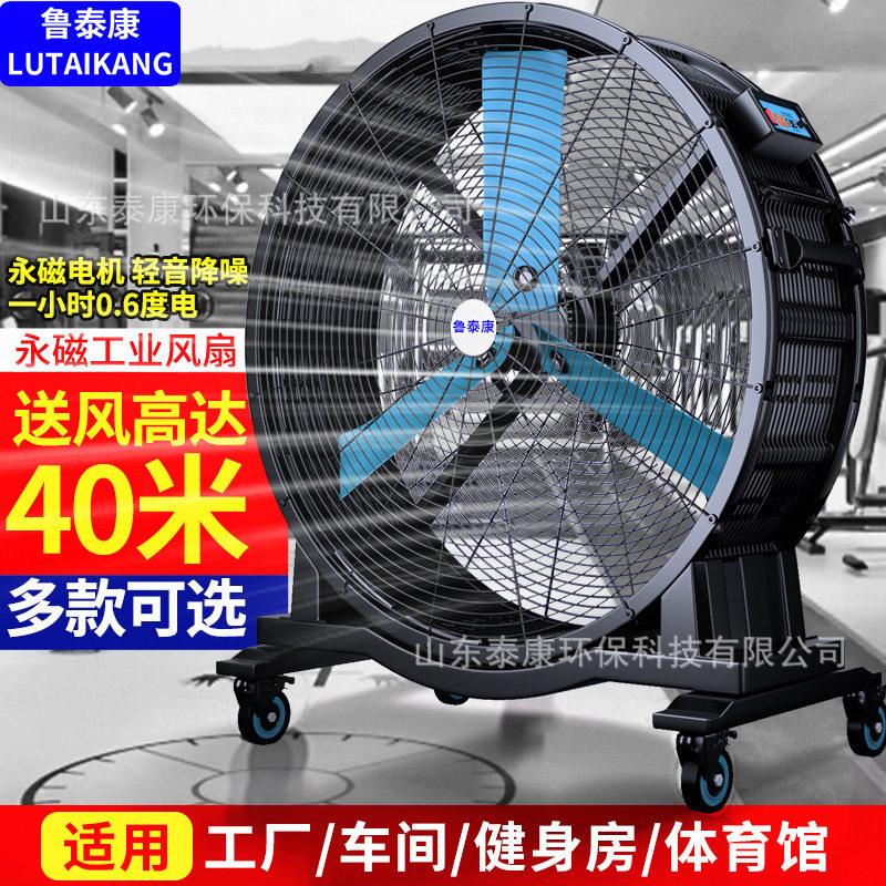 泰康工业电风扇直流变频大风力强力趴地扇商用工厂工地圆筒扇