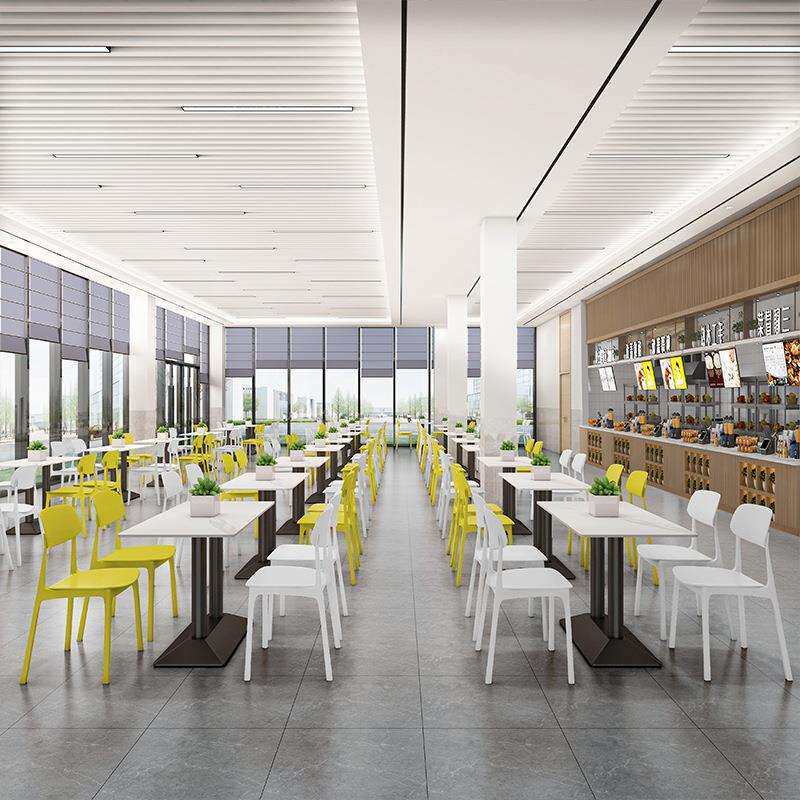 学校食堂餐厅桌椅组合火锅烧烤麻辣烫面馆小吃快餐奶茶店岩板桌子