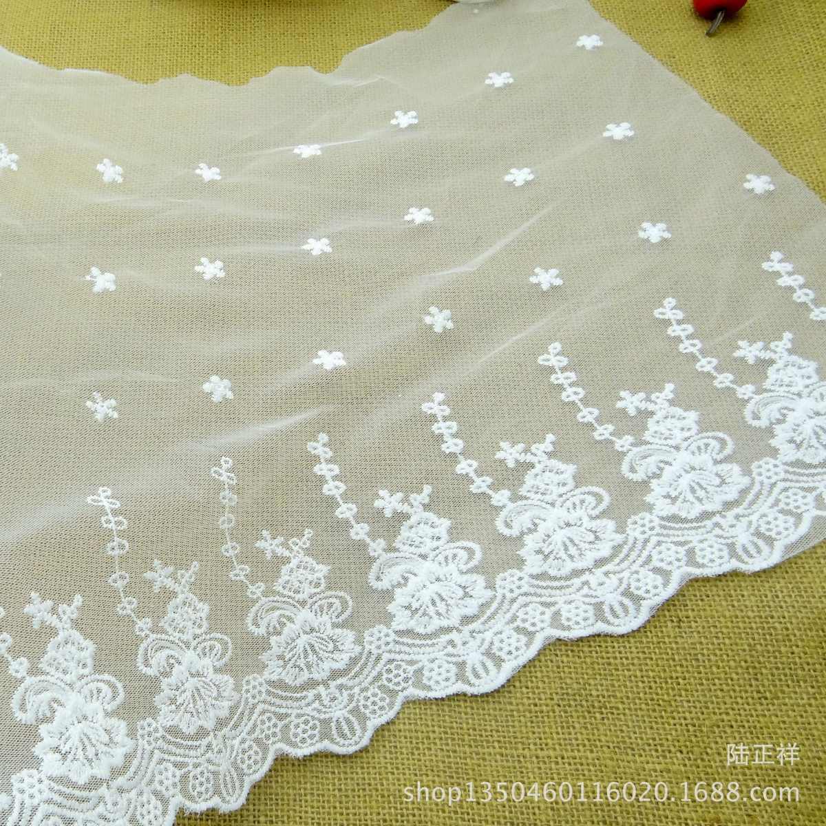 窗帘花边 服装辅料配件 绣花纱 绣花边 蕾丝花边50公分 沙发