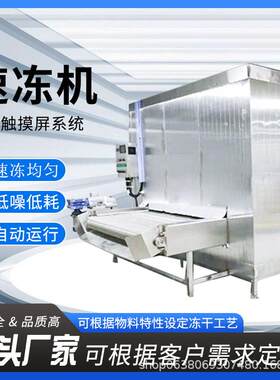 快速冷冻锁鲜糕点大型隧道式速冻机小龙虾扇贝隧道式速冻设备