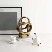 艺术复摆件雕塑酒店古铜色极古风小简家居桌面创意抽象飘带售楼处