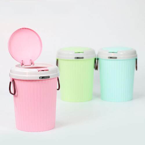 Lidded Trash Can Flip-top Trash Can PP Cleaning Bucket Avail