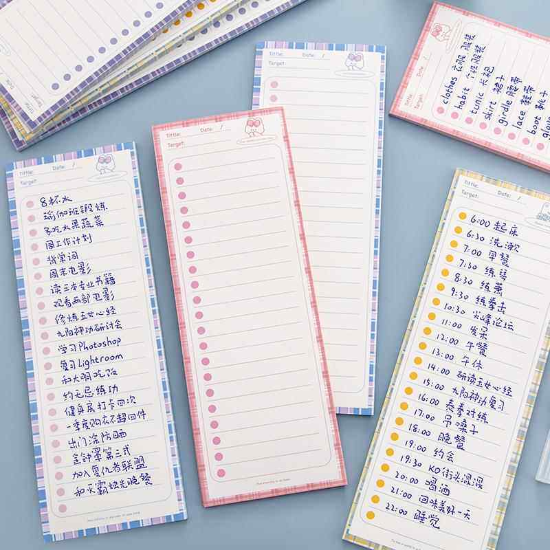 网红少女心可爱动物B5half便签本长条便利贴ins考研中小学生学习单词本子无粘性打卡记事便签纸高颜值单词本