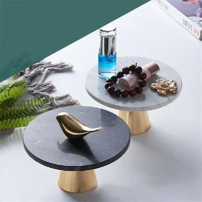 Round Marble Aromatherapy Ornament Cosmetics Storage Tray