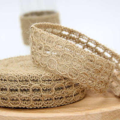 黄麻编织麻花边 3.5厘米宽彩色麻绳服装辅料装饰织带手工diy100米