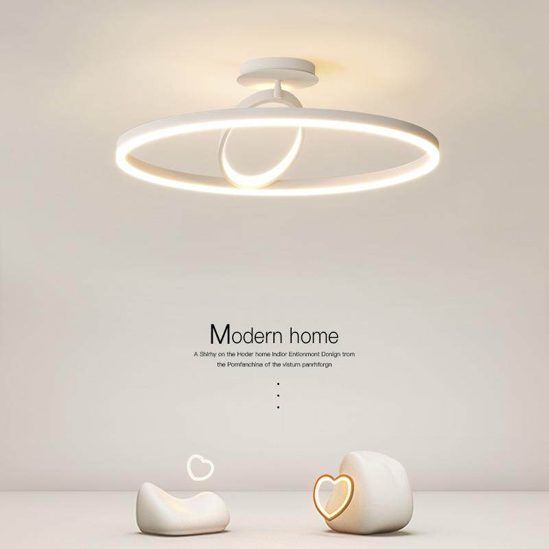 卧室灯黑白创意个性灯具led客厅吸顶灯简约现代北欧几何房间主灯