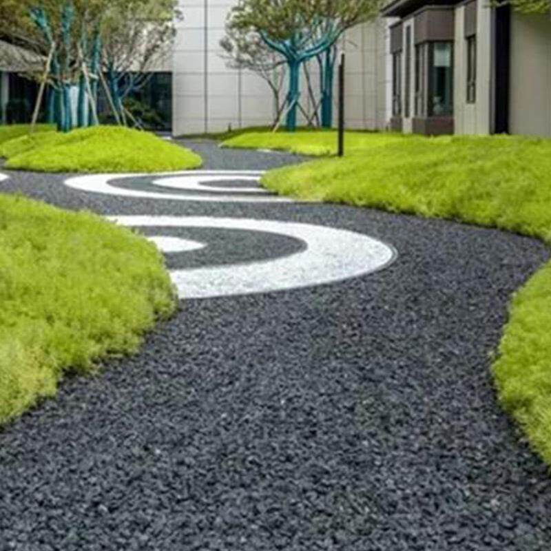 绿植景观装饰铺面石子白色石子黑色砾石米石铺路石造景小石头