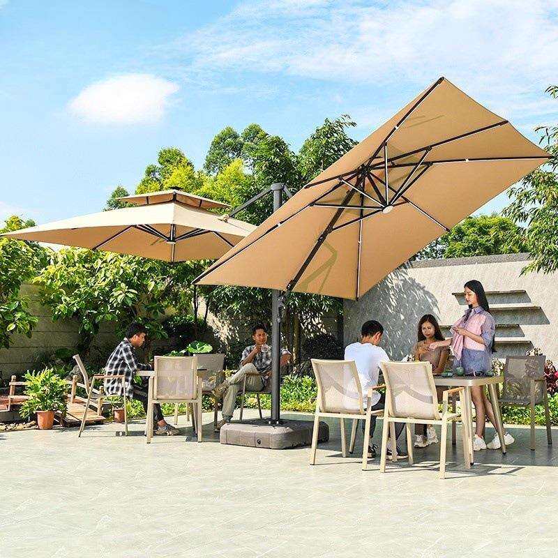 户外遮阳伞双头罗马伞庭院别墅花园高端室外咖啡厅门店大太阳伞棚