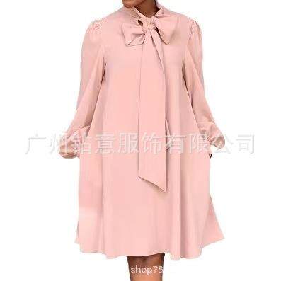 Ladies' light mature V-neck long dress
