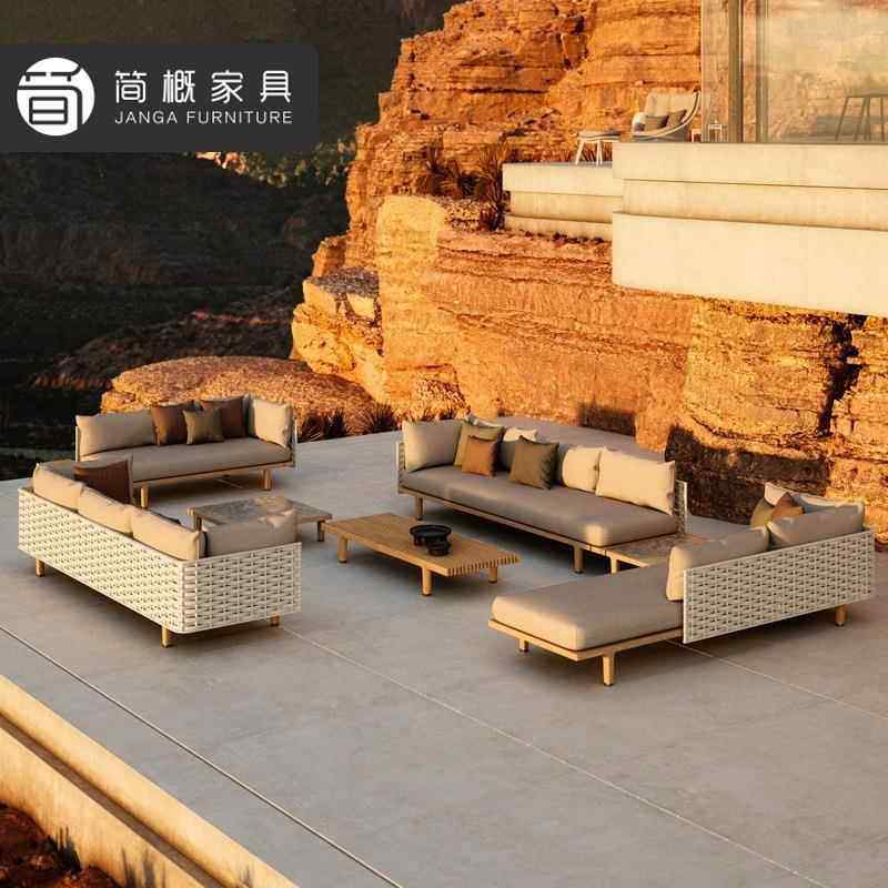 户外花园庭院藤编沙发室外柚高茶几家组具56酒店别端墅木露天沙发,住宅家具,户外沙发,淘宝优惠券,粉丝福利购,淘宝优惠卷