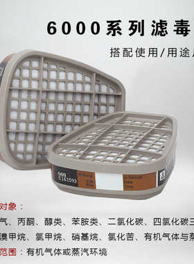 一护6001cn6002CN6004CN滤毒过滤盒防毒面具活性碳芯7502可配6200